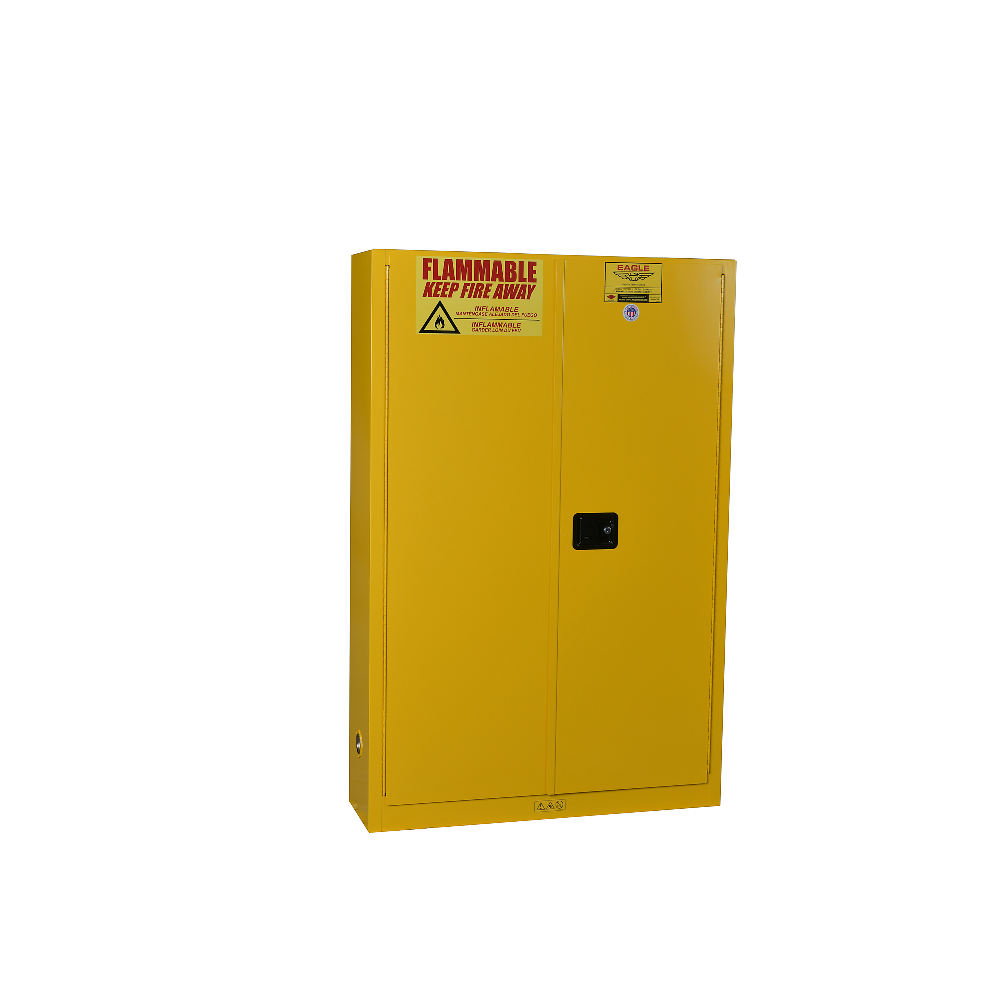 Eagle Aerosol Paint Safety Cabinet — 30 Gallon, 5 Shelves, 2 Doors, Self-Closing, Yellow, Model# YPI7710X
